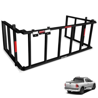 Imagem de Extensor de Caçamba Saveiro 2010 a 2023 Rampa Preto Reforçado 350kg Gtnox