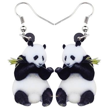 Imagem de WEVENI Brincos de panda fofos de acrílico para mulheres, meninas, crianças, presente de dia das mães, Acrílico, Sem pedra preciosa