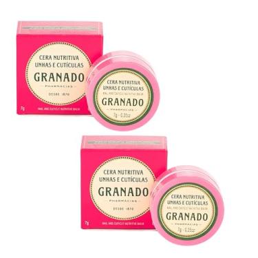 Imagem de Kit cera c/2 nutritiva de cuticula unha Granado pink rosa 7g dona de casa esmalteria