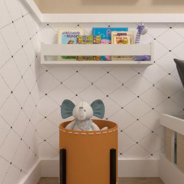 Imagem de Prateleira Infantil de Livros e Decoração Branco