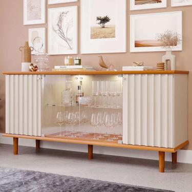 Imagem de buffet janice 4 pt off white e cinamomo