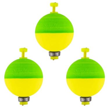 Imagem de Dr.Fish Pacote com 10 boias de pesca pesadas, espuma EVA, botão de pressão, boia de pressão, boia de pesca de robalo, para robalo, catifsh, tipo de peixe, truta bluegills, 2,3 cm