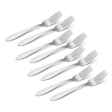 Imagem de Oneida Garfos de jantar Taylor Everyday Flatware, conjunto de 8, aço inoxidável 18/0, conjunto de talheres, 3,8 x 9,5 x 21,7 cm