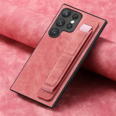 Imagem de Capa de couro vintage com pulseira para Samsung Galaxy S23 Ultra S22 Plus S24 S23FE A54 A14 A24 A34 A15 A25 A05 A15 A04 Capa de pele, rosa, para Galaxy S24Ultra
