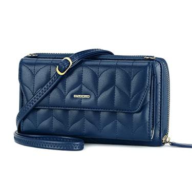 Imagem de nuoku Carteira feminina RFID bolsa de pulso transversal clutch com zíper em torno de 2 alças, Seu Bule acolchoado