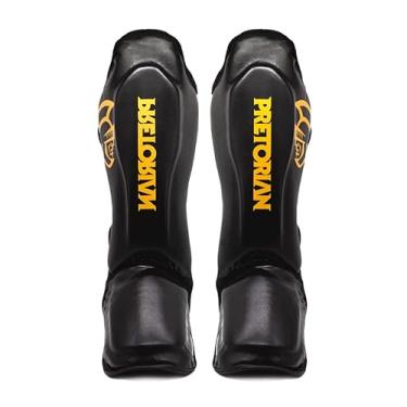 Imagem de Caneleira Elite Pretorian (Preto/Amarelo, G)