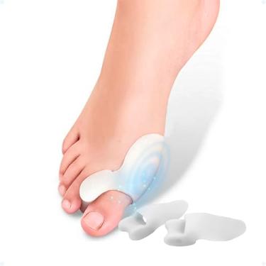Imagem de Par Protetor Ortopédico De Joanete Corretivo Separador Dedos De Silicone Alivia Dores Do Pé Gel Ultra Transparente Espaçador Tanslucido