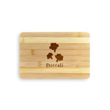 Imagem de Tábua de corte de brócolis, pode ficar presa em seus dentes, tábua de corte de bambu, ideia de presente de inauguração de casa, aniversário, ideia de presente de Natal (Grande (45 x 30 cm))