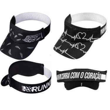 Imagem de Viseira Para Corrida E Triathlon HUPI - Kit 02 Viseiras Asas, Preto
