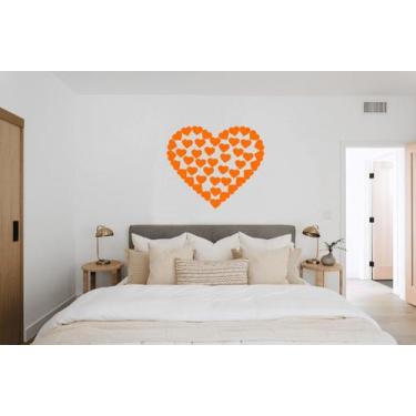 Imagem de Kit 108 Adesivos Coração Decoração Sala, Quarto - Imprimax, LARANJA