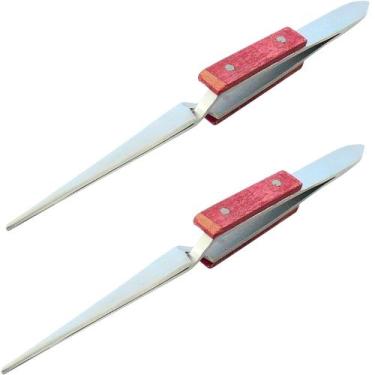 Imagem de 01 Kit C/ 6 Un Pinça Precisão Ferramenta Relojoeiro Joalheiro Aço Inox
