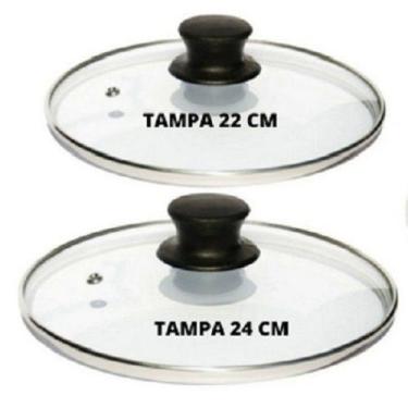 Imagem de Kit Jogo 2 Tampa De Vidro Avulsa 22cm 24cm - Shopmy
