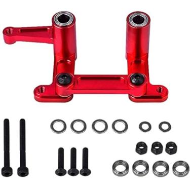 Imagem de Globact Manivelas de direção de alumínio, elo de arrasto com rolamentos de esferas para Traxxas Slash 2WD 1/10 / Rustler VXL/Ford F-150 / Bandit VXL, substitui a peça 3743 (vermelho)