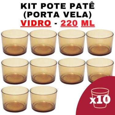 Imagem de Kit Potes De Vidro Translúcido Patê Dourado S/ Tampa 220Ml - Senhora M