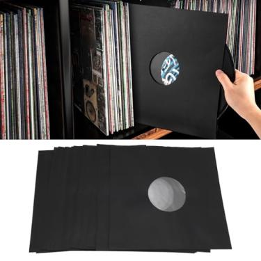 Imagem de 20 Peças Capas álbum Em Branco 12 Polegadas para Discos, Papelão Grosso 350 Gsm Preto Fosco Mangas Registro Papel Kraft Premium, Capas Jaquetas LP Registro Antiestáticas 33 Rpm