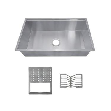 Imagem de Cuba Pia Cozinha Gourmet Inox 304 Com Tábua Módulos Tubrax