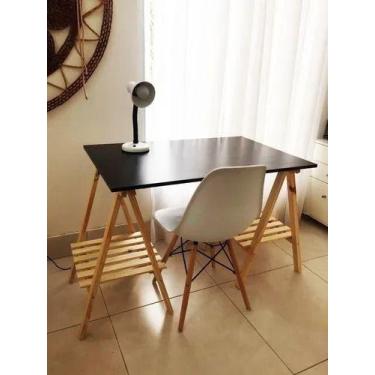 Imagem de Pernas de Apoio Madeira Pinus Par de Cavaletes Com Estrado - Technox