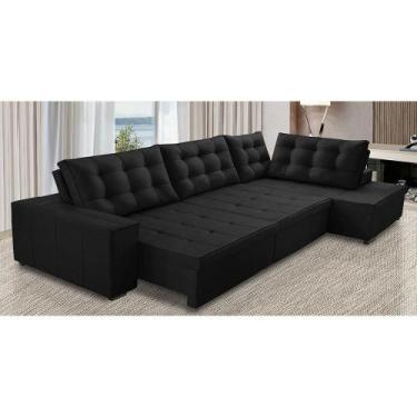 Imagem de Sofá de Canto Retrátil e Reclinável com Molas 3,00x2,00 LD Jacke Suede