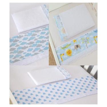 Imagem de Kit 3  Jogos de Lençóis Mini Berço 9 peças Nuvem, Ted e Safari - Carin