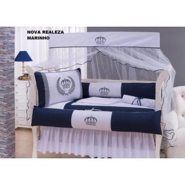 Imagem de Kit berço principe menino azul com branco - Nathalia 