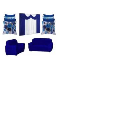 Imagem de Kit Capa Para Sofa 3e2 Lugares+4capas Almofada+cortina Paris - ibiting