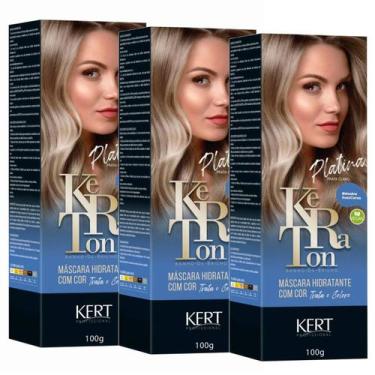 Imagem de Kit 3 Keraton Tonalizante Banho De Brilho Platina - Kert