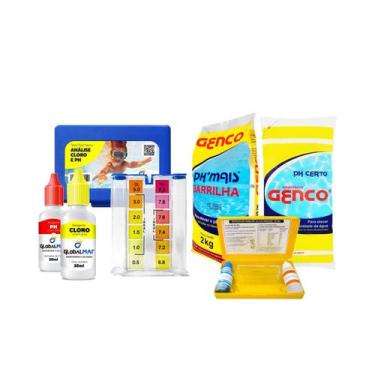 Imagem de Kit Estojo Medidor De PH Cloro Alcalinid Barrilha Piscina Genco