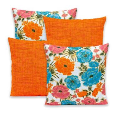 Imagem de Kit 4 Capas de Almofada 40cmx40cm Gorgurinho Lisas e Estampadas - Dryk