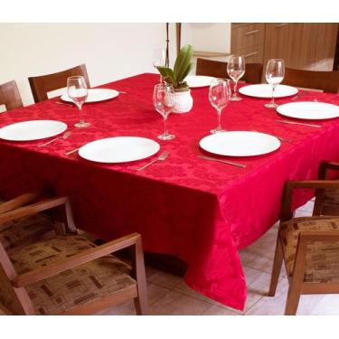 Imagem de Toalha de Mesa Jacquard Quadrada 8 Lugares Mesa Grande Jantar Decoraçã