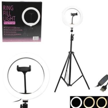 Imagem de Ring Light Led Portátil 26cm Suporte Celular 10 Polegadas + Tripé 2,10