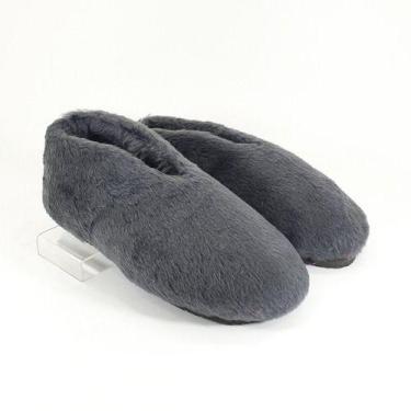 Imagem de Pantufa De Pelo Adulto Quentinha Masculina Feminina Cód 121, 38, Cinza
