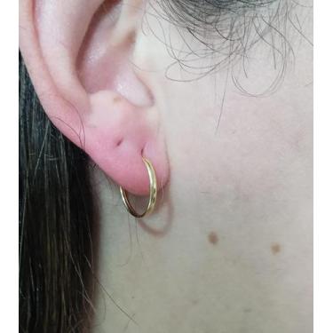 Imagem de Brinco Argola Redonda Grossinha 1,5 Ouro 18k - casadasjoiasonline 