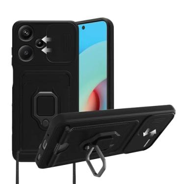 Imagem de Anlalish Capa compatível com Xiaomi Redmi Note 13 Pro Plus 5G com porta-cartões à prova de choque com capa para câmera, capa para telefone Redmi Note 13 Pro Plus 5G com cordão magnético suporte