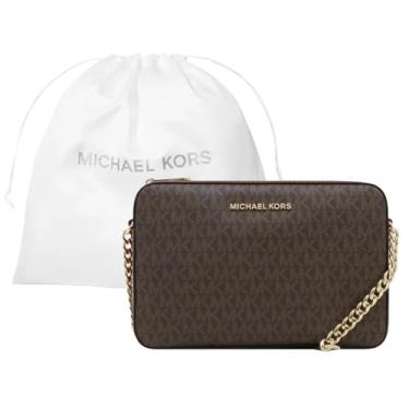 Imagem de Michael Michael Kors Jet Set Grande East West Crossbody com bolsa de poeira (marrom)
