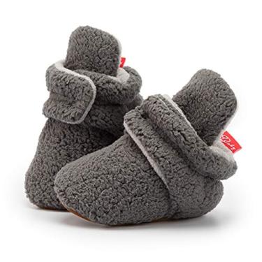 Imagem de Babelvit Botas de lã macia para recém-nascidos, para bebês e meninas, 0124 Dark Grey, 0-6 Months Infant