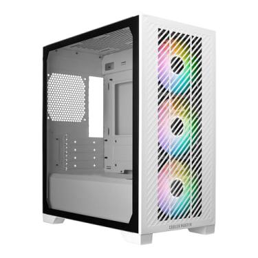Imagem de Cooler Master Elite 301 White Micro-ATX High Airflow Minimalista PC Case, GPU Max 365 mm, Compatível RTX 5080|RX 7090 XT, 280 mm AIO Max, Tipo C, Vidro Temperado, Ventilador Triplo 120 mm aRGB PWM