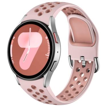 Imagem de DaQin Pulseira esportiva sem lacunas compatível com Samsung Galaxy Watch 7/6/5/4 de 40 mm e 44 m/Galaxy Watch FE/Watch 6 4 Classic de 43 mm, 47 mm, 42 mm e 46 mm/Watch 5 Pro de 45 mm, pulseiras de