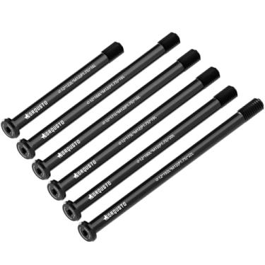 Imagem de GRQUSTO Eixo dianteiro traseiro de rosca de 1,75 mm para garfos de suspensão de bicicleta de montanha de estrada, garfos rígidos e estrutura traseira de bicicleta, eixo de impulso de liga de alumínio