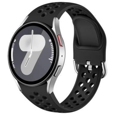 Imagem de DaQin Pulseira esportiva sem lacunas compatível com Samsung Galaxy Watch 7/6/5/4 de 40 mm e 44 m/Galaxy Watch FE/Watch 6 4 Classic de 43 mm, 47 mm, 42 mm e 46 mm/Watch 5 Pro de 45 mm, pulseiras de