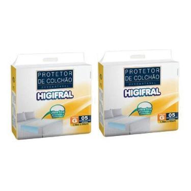 Imagem de Protetor De Colchão Lençol Absorvente 150x80cm 10un Higifral