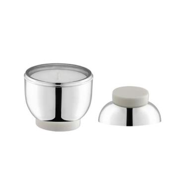 Imagem de Porta Velas Volupté Prata com Resina Branca - St James