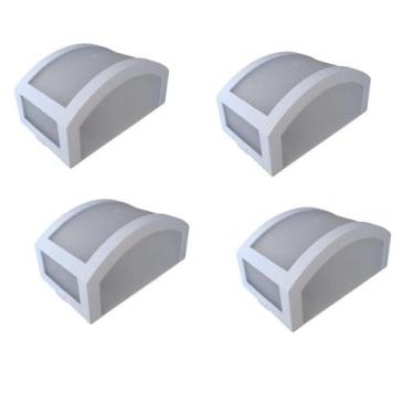 Imagem de Kit 4 Arandelas Parede Externa Interna Policarbonato Branca - Poliluz