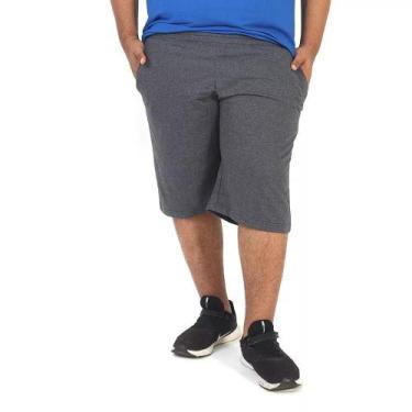 Imagem de Bermuda Moletinho Masculina Plus Size Grafite - TECHMALHAS, Grafite, G