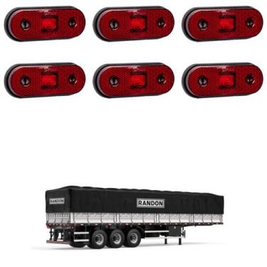 Imagem de 6 Lanterna Lateral Randon LED Rubi Saída Fios - DW Componentes