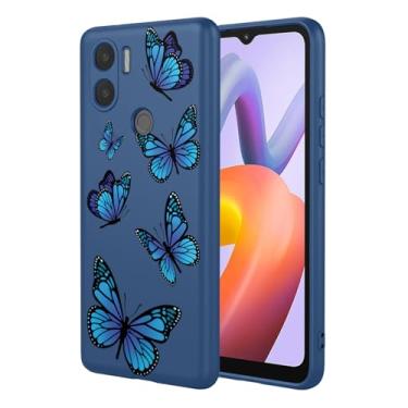 Imagem de HTXWXJC Capa para Redmi A1 Plus, capa para Redmi A2 Plus, capa para Xiaomi Poco C50/Poco C51, à prova de choque, flexível, amortecedor, TPU, macia, capa de telefone com padrão de borboleta para Xiaomi
