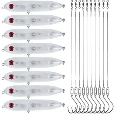 Imagem de Iscas flutuantes de linha de chocalho de peixe-gato em branco sem pintura, 10 peças de equipamento de peixe-gato estilo dragão demônio para equipamentos Santee Cooper Isca de peixe-gato, equipamento