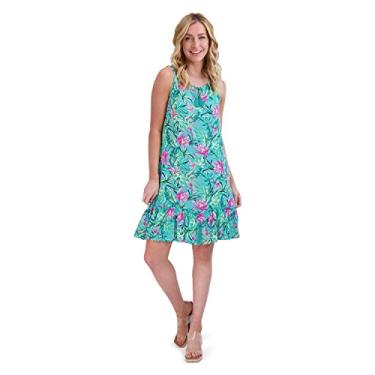 Imagem de Stella Parker Roupa de viagem feminina casual de verão com FPS leve, vestido de verão para praia, férias e vestido de Páscoa, Rosa aqua, P