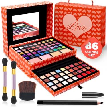 Imagem de Kits de maquiagem para adolescentes – Conjunto de presente de maquiagem Love e paleta de sombras para adolescentes e adolescentes – Conjunto de sombras variadas – Kit completo para