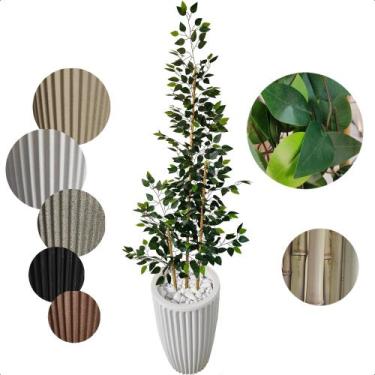 Imagem de Bambu Da Sorte Artificial 2 Metros Grande Com Vaso Decoração - Flor de