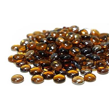 Imagem de Golden Flame Gotas de fogo de 4,5 kg | Pedras de 1/2 polegada | Gás natural ou propano | Fogueira, mesa e lareira | Interior ou externo | Cor brilhante semelhante a joia | Cobre refletivo